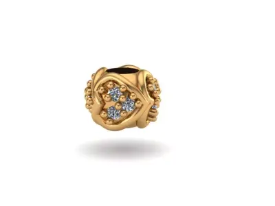 Jewelry gold bead with diamonds 3D print model