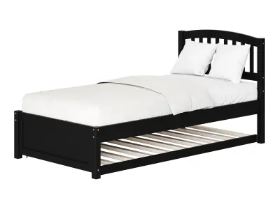 Twin Size Platform Bed Wood Bed 3D model