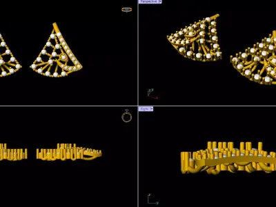 Triangle Diamond Earring - 0026 3D print model