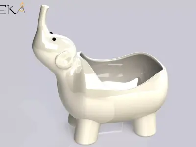 Elephant flowerpot 3D print model