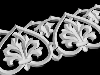 Central decor ornament for furniture 3D model 470