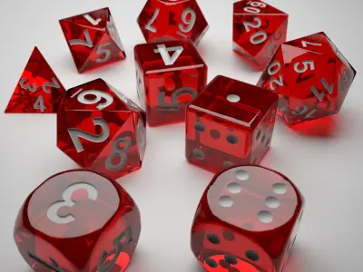 Role Playing Dice - Complete Set - 3D Print Ready 3D model