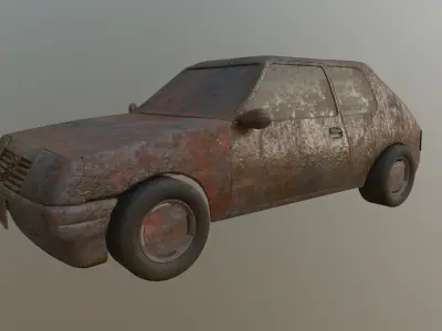 rusted peugot 205 3D model