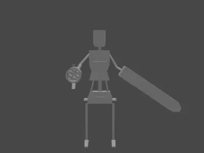 Really simple low poly robot  Free 3D model