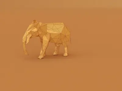 elephant papercraft 3D print Low-poly 3D model 3D model