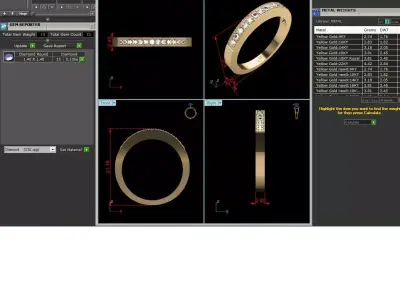 Band 3dm Render Details gold with diamonds 3D print model