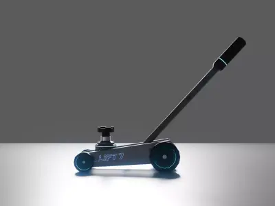 Hydraulic Jack Industrial Sci-Fi  Low-Poly Game Asset Low-poly 3D model