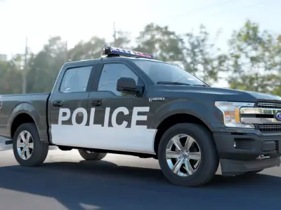 Ford F-150 lariat truck super crew cab 2020 Low-poly 3D model