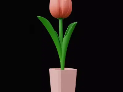 Tulip Flower 3D Print Model  3D print model