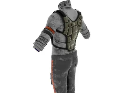 MENS QUARTER ZIP LONG SLEEVE SHIRT 3D model