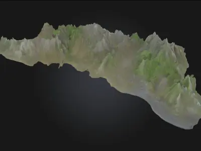 Mountain Terrain Model Realistic Landscape Free 3D model