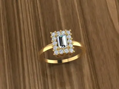 Diamond Jewelry Ring 3D print model
