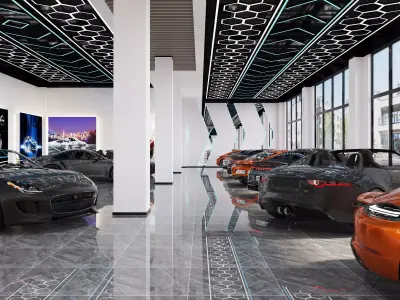 car showroom - car dealership 3D model 3D model