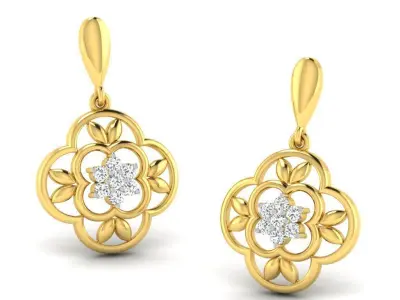 Diamond Earring 3D print model 2