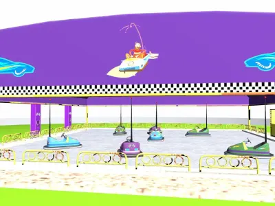 Bumper Car Game Low-poly 3D model