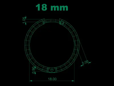 18mm round earrings 3D print model