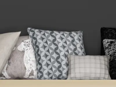 Pillow collection throw pillows 3D model