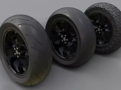 motorcycle wheels asset with blender  3D model