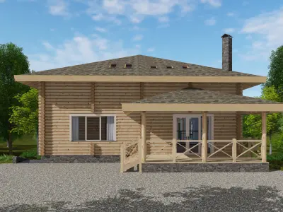 3D model of a wooden house 3D model shop