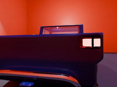 Retro Toon Style Blue Pickup Truck 3D Model Low-poly 3D model