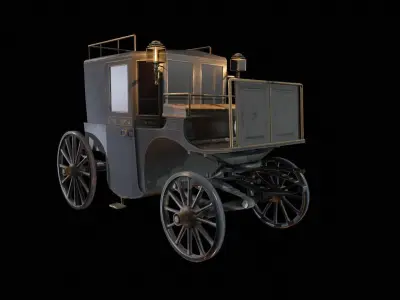 coach Cab taxi Low-poly 3D model