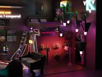3D Sci-Fi Room  Free low-poly 3D model