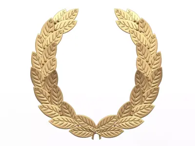 Gold Laurel Wreath Low-poly 3D model