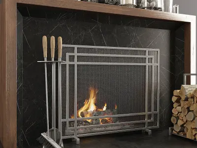 Fireplace and Decor 36 3D model