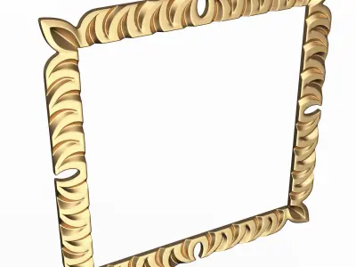 Classic Frame and Mirror 058 Low-poly 3D model