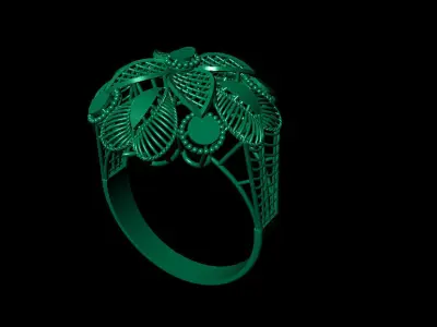 Ladies Ring Turkish Nokta FLower-NF1 3D print model