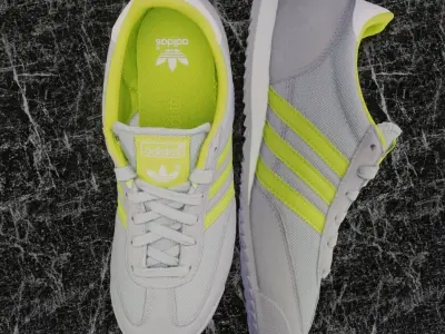 ADIDAS 3D SHOES - WHITE - YELLOW- DRAGON Low-poly 3D model