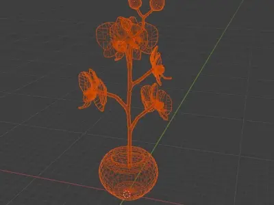 Orchidea orchid in vase Free 3D model