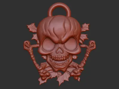skull hallowen decor  3D print model