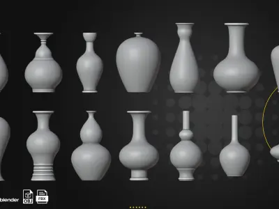 56 Ancient Greek Vases Pets Tutorial Video Low-poly 3D model