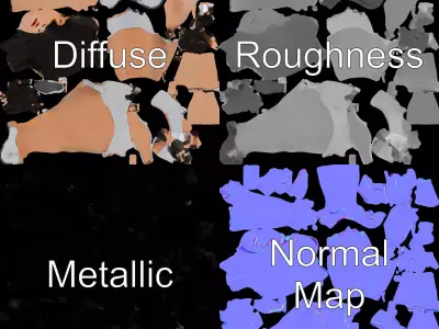 Casual Attire Female model pack Low-poly 3D model