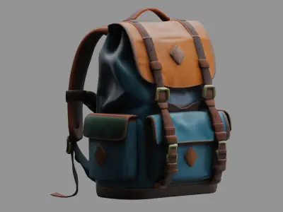 Stylized Backpack BP06 Low-poly 3D model