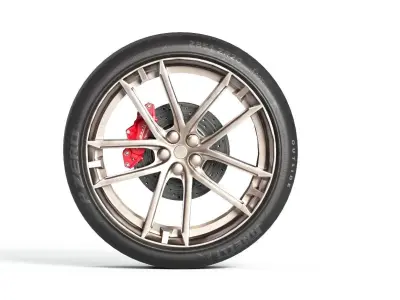 Maserati Granturismo tyre Low-poly 3D model