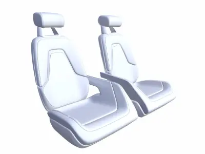 Detailed Car Seats Low-poly 3D model