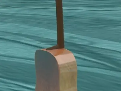 Guitar acoustic in water 3D model