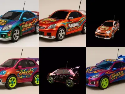 Controled Car bundle 9 pack 100 glb 3D model