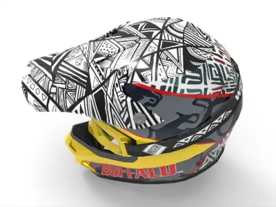 Motocross Helmet Low-poly 3D model