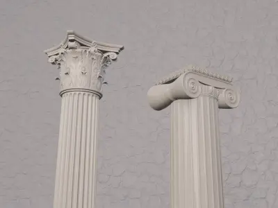 Classical greek columns 3D model