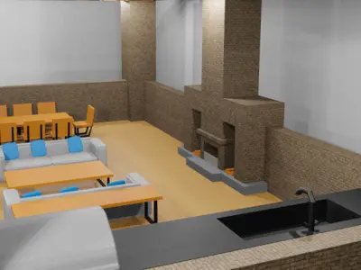 Relax Cottage Low-poly 3D model