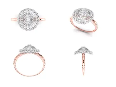 Rose Gold Diamond Woman Bracelet 3D Print Model 3D print model buy