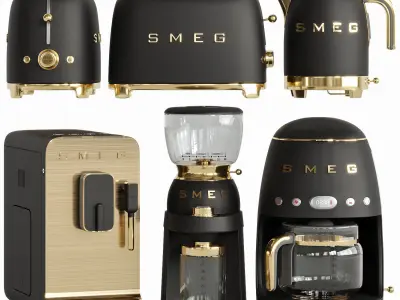 Modern kitchen and decorations and small appliances 3D Model Collection