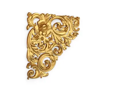 Classic carved corner decor ornament 375 3D model