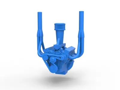 Engine of Small block Pulling tractor Scale 1 to 25 3D print model