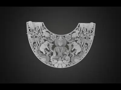 22K Gold Pendants Laxmi  rhino matrix  3D print model