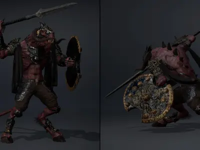 Ghost Spearman Arm2 Low-poly 3D model