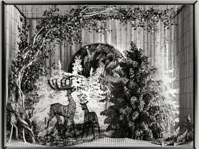 Dry bouquets salon 3D model